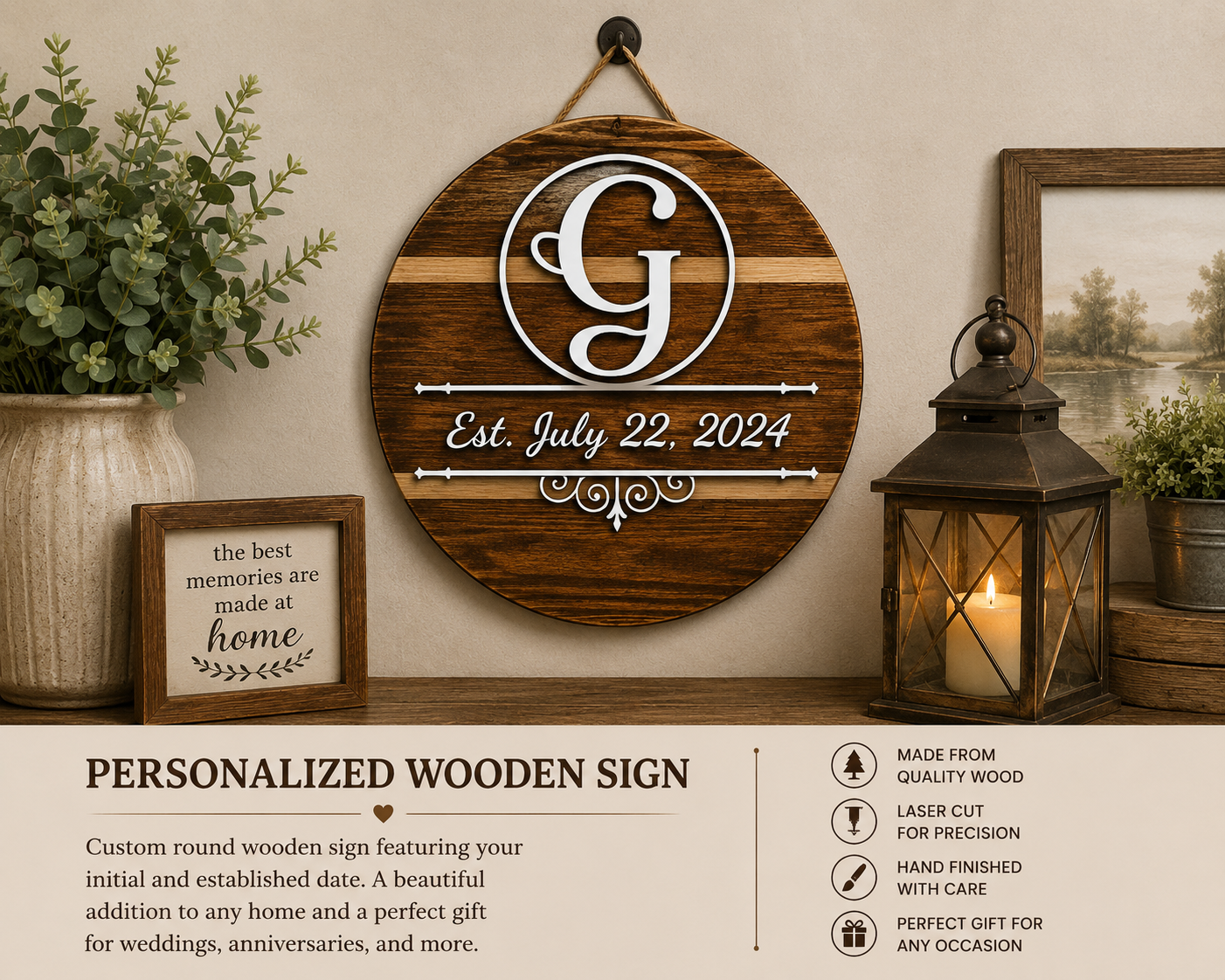 A beautiful addition to any home and a perfect gift for weddings,  anniversaries,  and more.